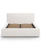 Lit avec coffre de rangement Tena blanc - 230x205x100 cm