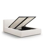Lit avec coffre de rangement Tena blanc - 230x205x100 cm