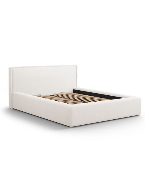 Lit avec coffre de rangement Tena blanc - 230x205x100 cm