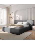 Lit avec coffre de rangement Tena gris foncé - 230x200x100 cm