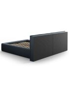 Lit avec coffre de rangement Tena bleu foncé - 230x200x100 cm