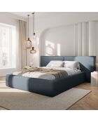 Lit avec coffre de rangement Tena bleu foncé - 230x200x100 cm