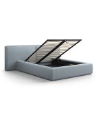 Lit avec coffre de rangement Tena bleu clair - 230x200x100 cm