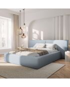 Lit avec coffre de rangement Tena bleu clair - 230x200x100 cm