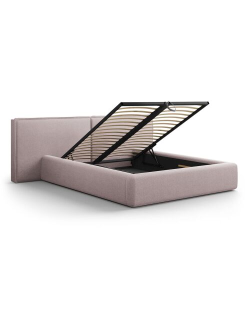Lit avec coffre de rangement Tena rose - 230x200x100 cm