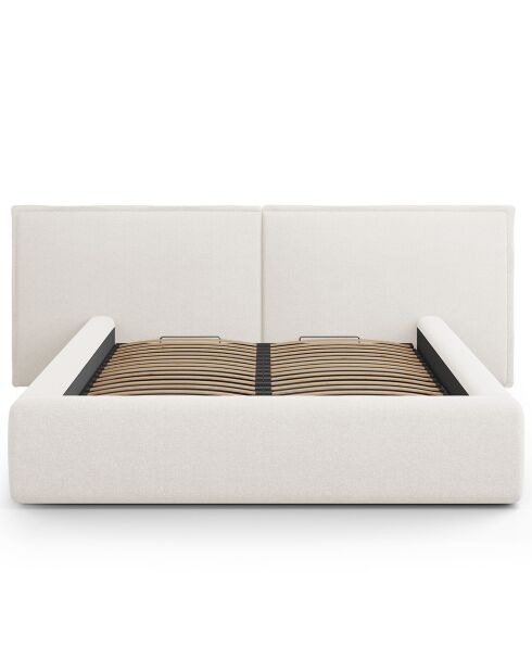 Lit avec coffre de rangement Tena blanc - 230x200x100 cm