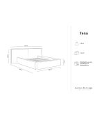 Lit avec coffre de rangement Tena blanc - 230x200x100 cm