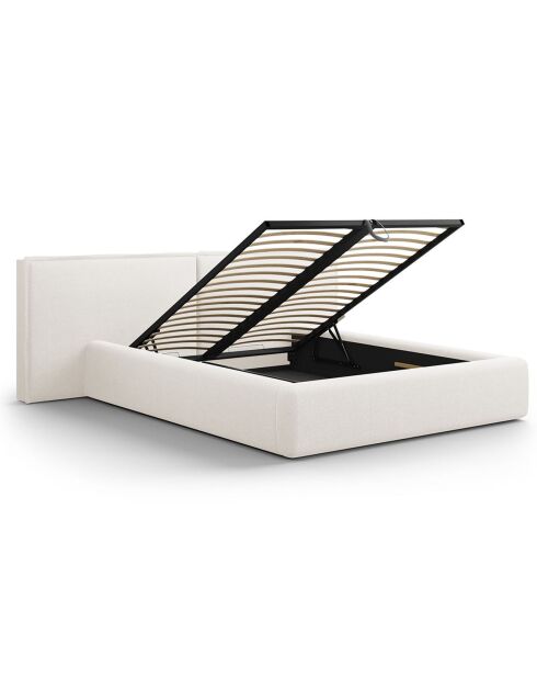 Lit avec coffre de rangement Tena blanc - 230x200x100 cm