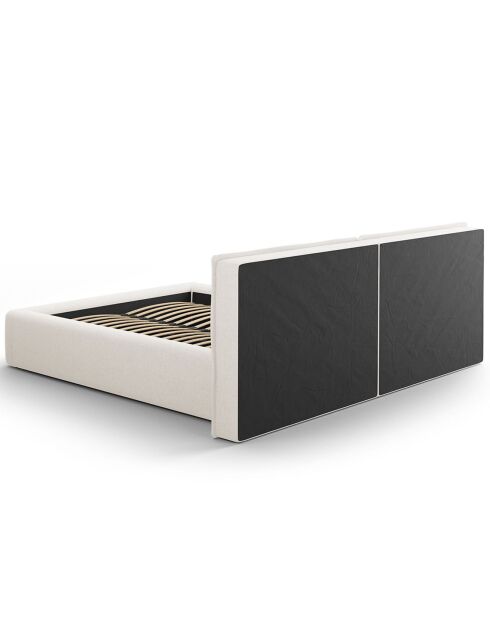 Lit avec coffre de rangement Tena blanc - 230x200x100 cm