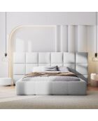 Lit avec coffre de rangement Isa gris clair froid - 230x300x125 cm