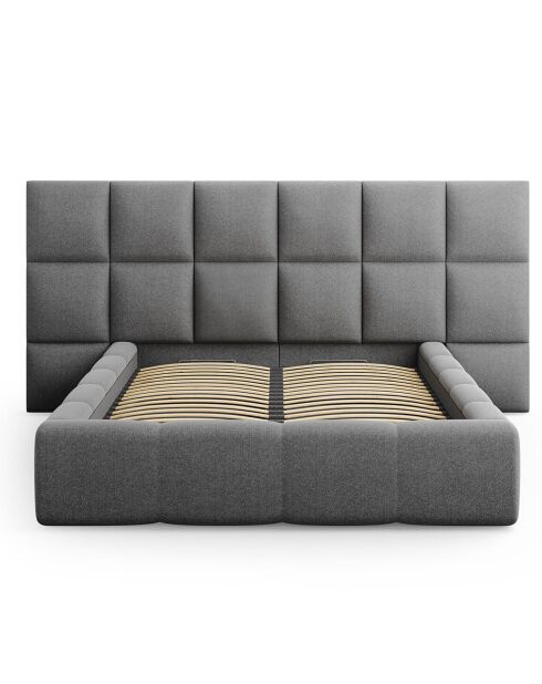 Lit avec coffre de rangement Isa gris foncé - 230x300x125 cm