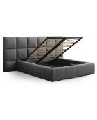 Lit avec coffre de rangement Isa gris foncé - 230x300x125 cm