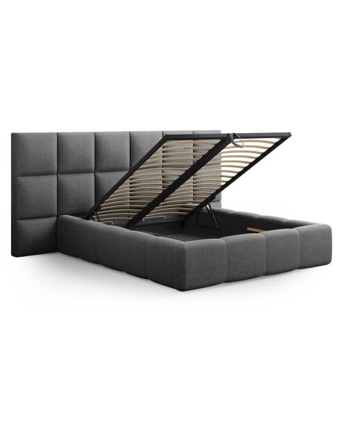 Lit avec coffre de rangement Isa gris foncé - 230x300x125 cm