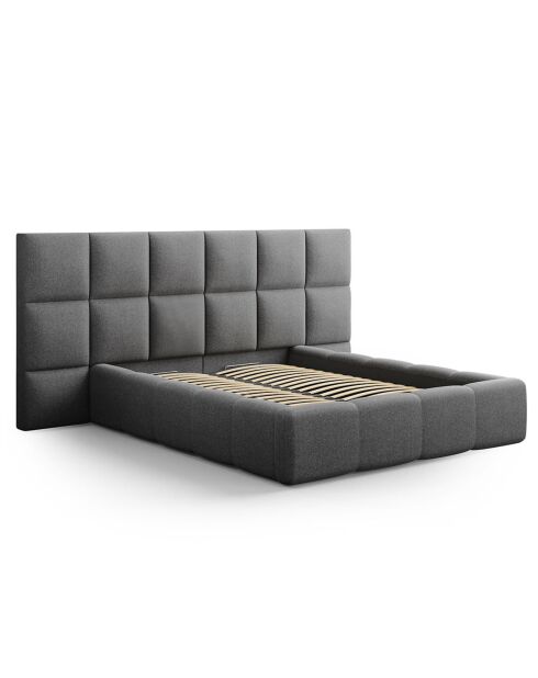 Lit avec coffre de rangement Isa gris foncé - 230x300x125 cm