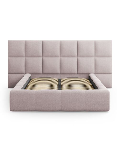 Lit avec coffre de rangement Isa rose - 230x300x125 cm