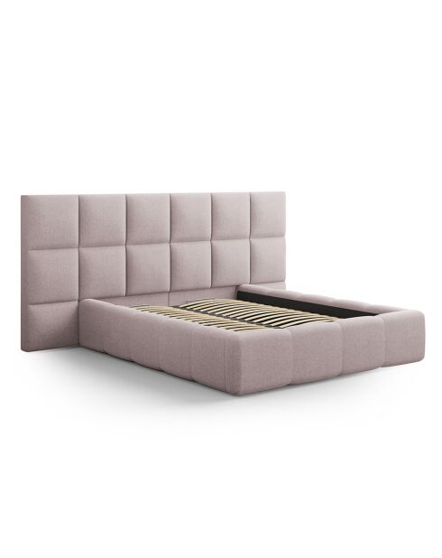 Lit avec coffre de rangement Isa rose - 230x300x125 cm