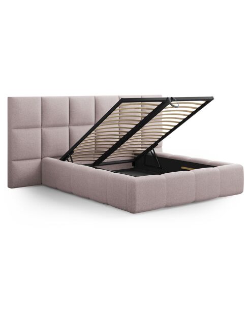 Lit avec coffre de rangement Isa rose - 230x300x125 cm