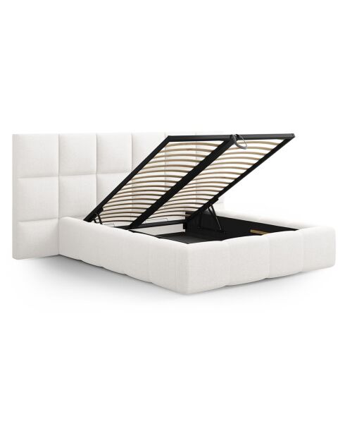 Lit avec coffre de rangement Isa blanc - 230x300x125 cm