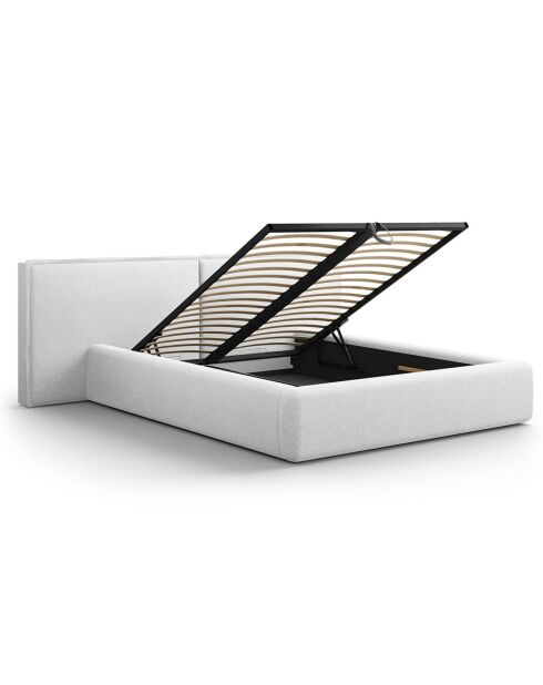 Lit avec coffre de rangement Tena gris clair froid - 230x250x100 cm