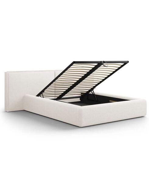 Lit avec coffre de rangement Tena blanc - 230x250x100 cm