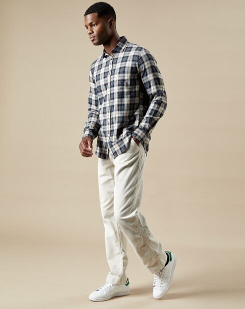 Chemise en Flanelle slim Storm à carreaux navy/natural/camel/chalk