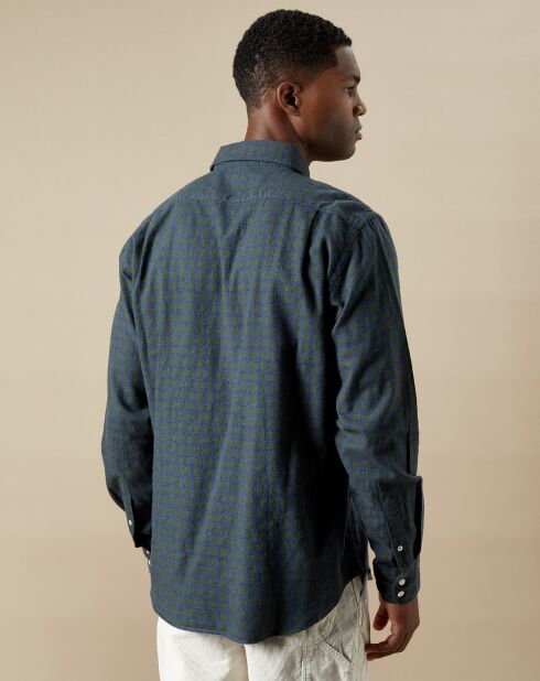 Chemise en Flanelle regular Paul à carreaux graphite