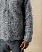 Veste en Laine mélangée Button heather gris