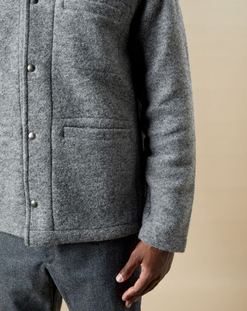 Veste en Laine mélangée Button heather gris