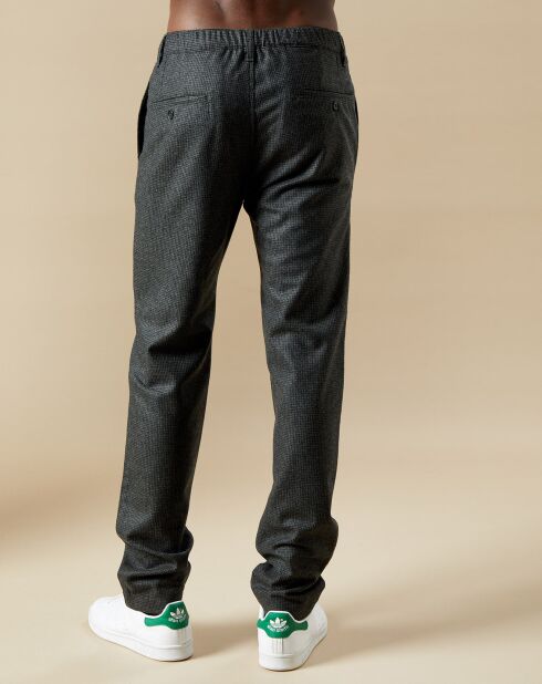Pantaloni Tanker Army/blu scuro 100% lana pied de poule