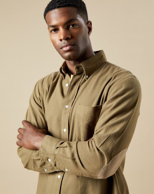 Chemise en Flanelle regular Pitt Elbow olive