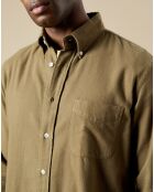 Chemise en Flanelle regular Pitt Elbow olive