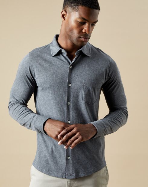 Chemise Polo Jersey dark gris mix