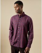 Chemise en Flanelle regular Pitt à carreaux rouge/indigo