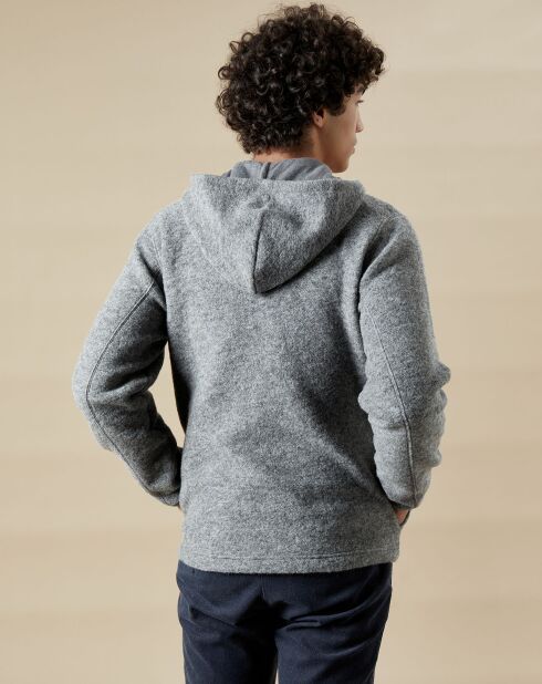 Blouson à capuche en Laine mélangée heather gris