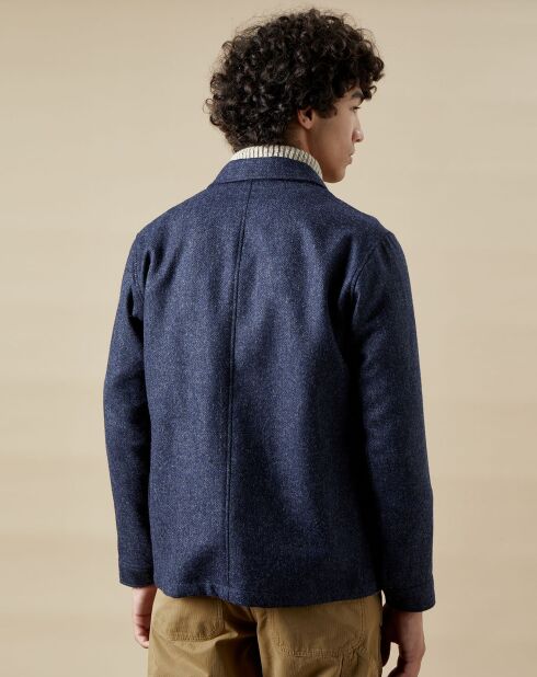 Veste en Laine & Coton Day marine