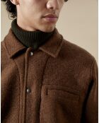 Veste en Laine mélangée Button hazelnut