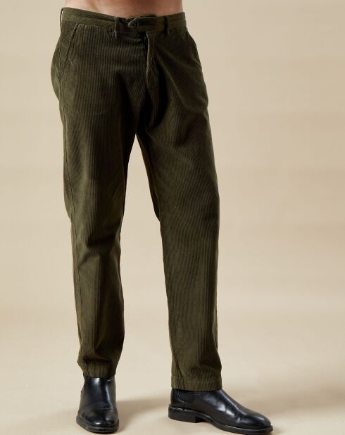 Pantalon en Velours côtelés Tobby dark olive