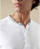 T-Shirt Henley blanc/gris