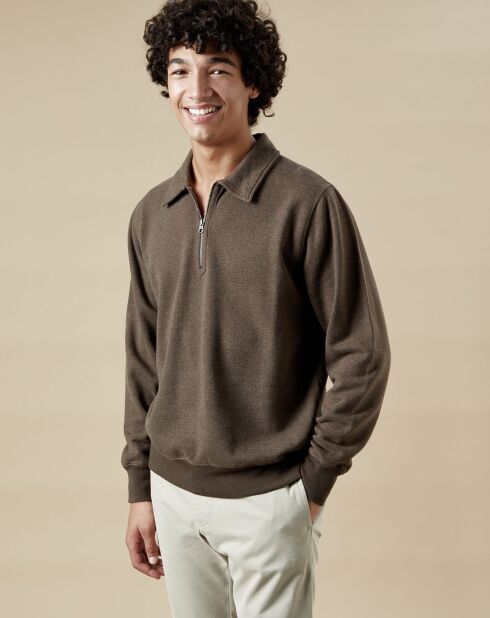 Sweat polo zipper mushroom