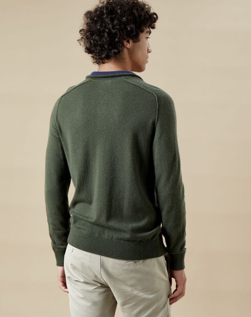 Pull en Laine & Cachemire High Neck olive