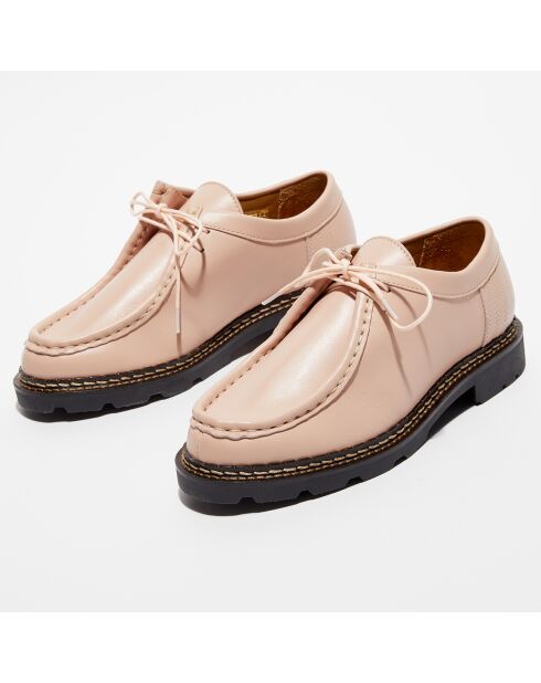 Derbies en Cuir Loretta rose nude