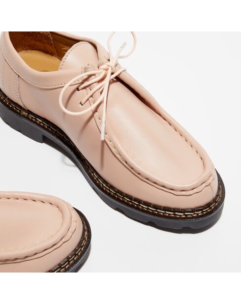 Derbies en Cuir Loretta rose nude