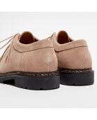 Derbies en Velours de Cuir Loretta rose nude