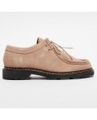 Derbies en Velours de Cuir Loretta rose nude