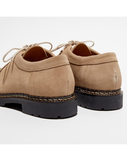 Derbies en Velours de Cuir Loretta beiges