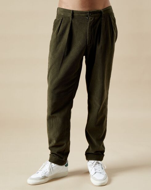 Pantalon en Velours côtelé Tom dark olive