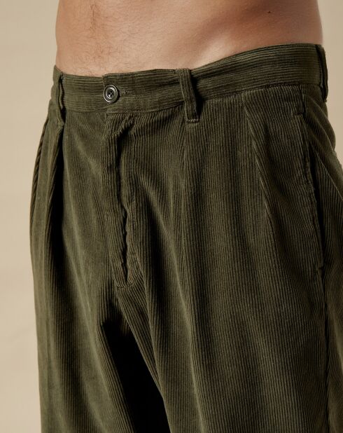 Pantalon en Velours côtelé Tom dark olive