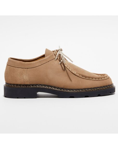 Derbies en Velours de Cuir Maurice beiges