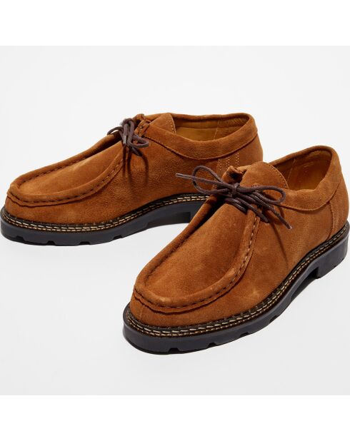 Derbies en Velours de Cuir Maurice cognac