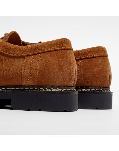 Derbies en Velours de Cuir Maurice cognac